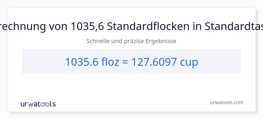1035.6 Flüssigunzen zu Tassen Umwandlung