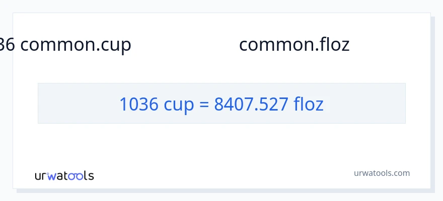 1036 கோப்பைகள் இலிருந்து திரவ அவுன்ஸ் வரை மாற்றம்
