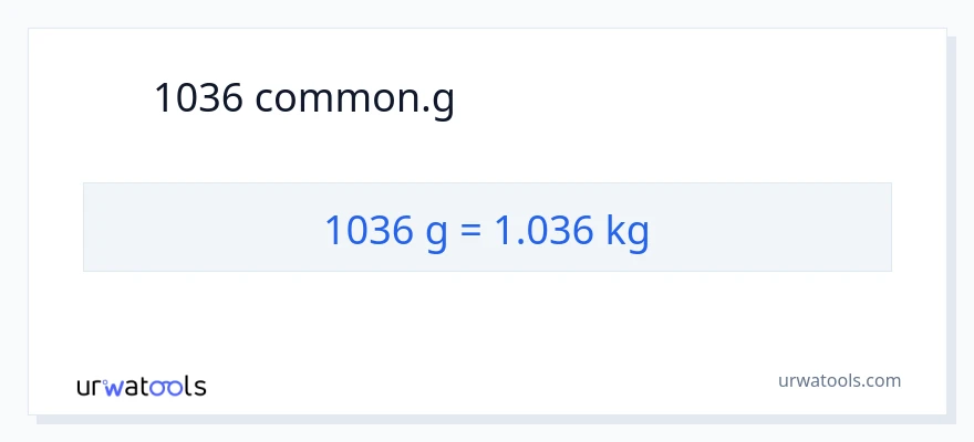 تبدیل 1036 گرم به کیلوگرم