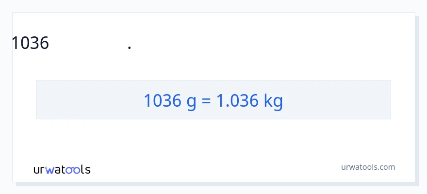 1036 கிராம்கள் இலிருந்து கிலோகிராம்கள் வரை மாற்றம்