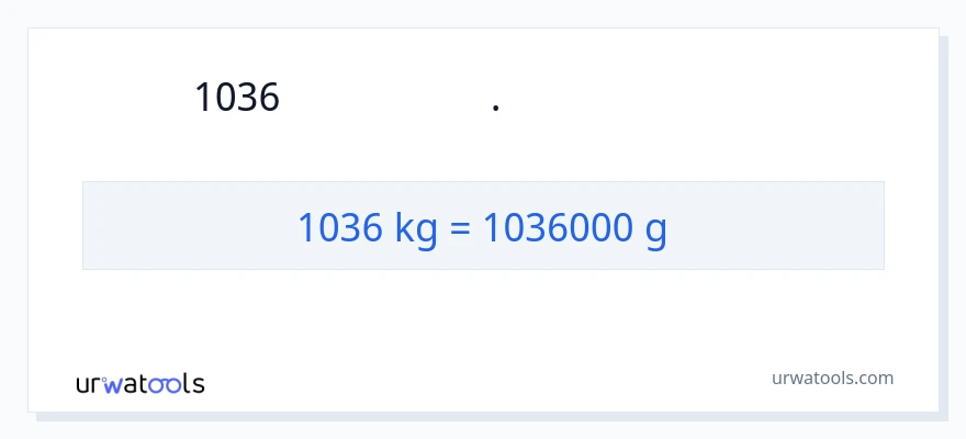 1036 கிலோகிராம்கள் இலிருந்து கிராம்கள் வரை மாற்றம்