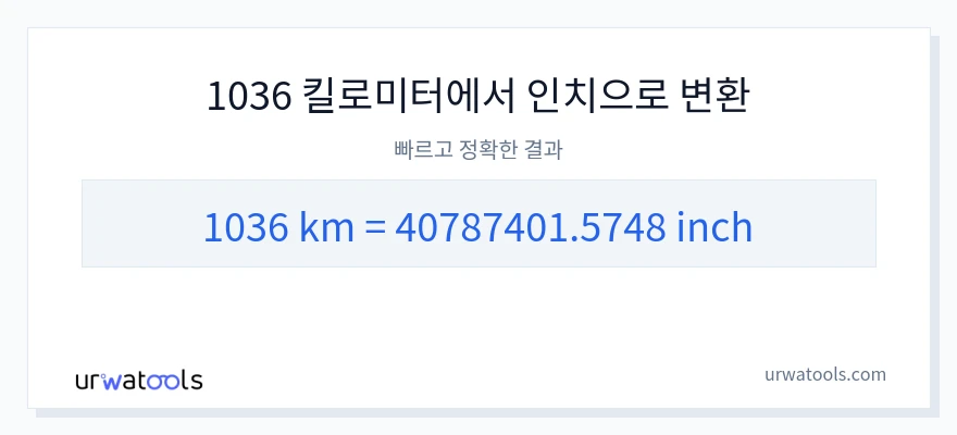 1036 킬로미터에서 신장으로의 변환