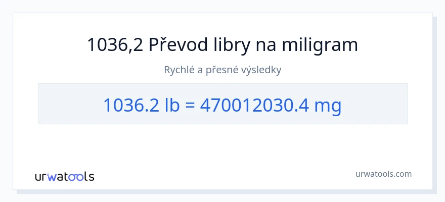 Konverze z Libry na miligramy: 1036.2