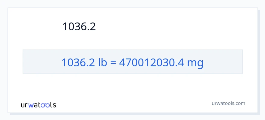 1036.2 ポンド から ミリグラム への変換