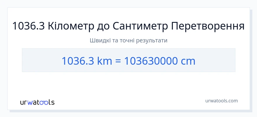 Конверсія з кілометри у Сантиметри: 1036.3
