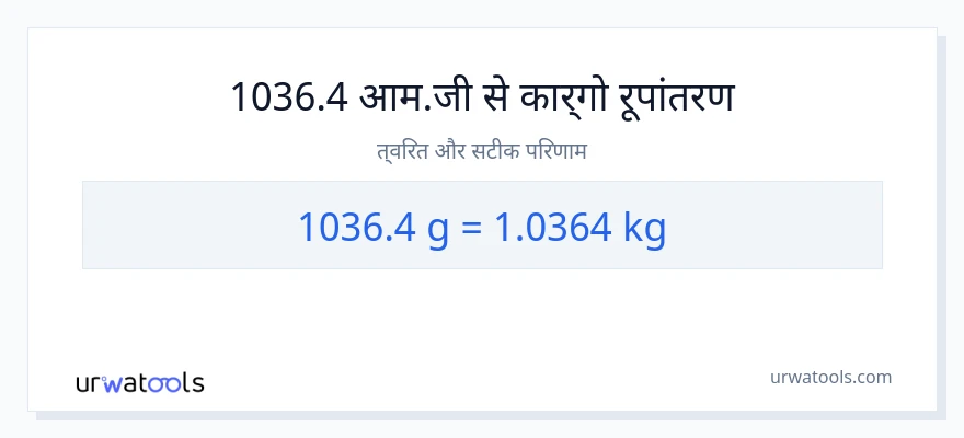 1036.4 ग्राम से किलोग्राम रूपांतरण