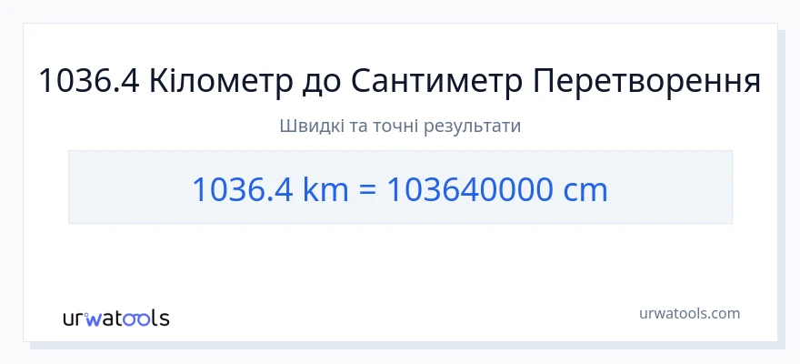 Конверсія з кілометри у Сантиметри: 1036.4