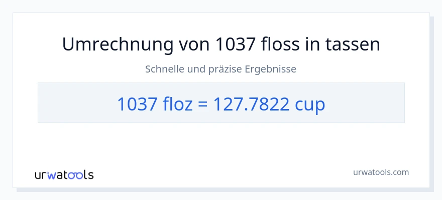 1037 Flüssigunzen zu Tassen Umwandlung