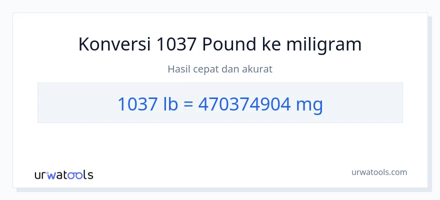 Konversi 1037 Poundsterling ke miligram