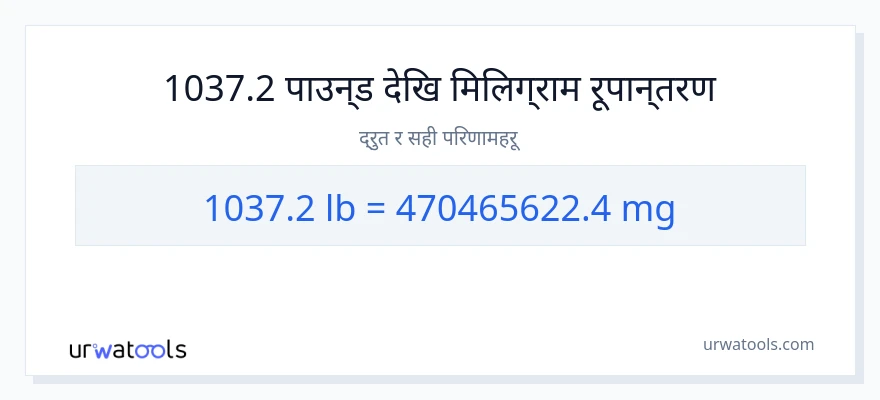 1037.2 पाउन्ड बाट मिलिग्राम सम्म रूपान्तरण