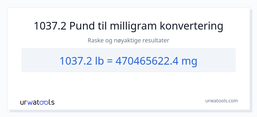 1037.2 Pund til milligram konvertering