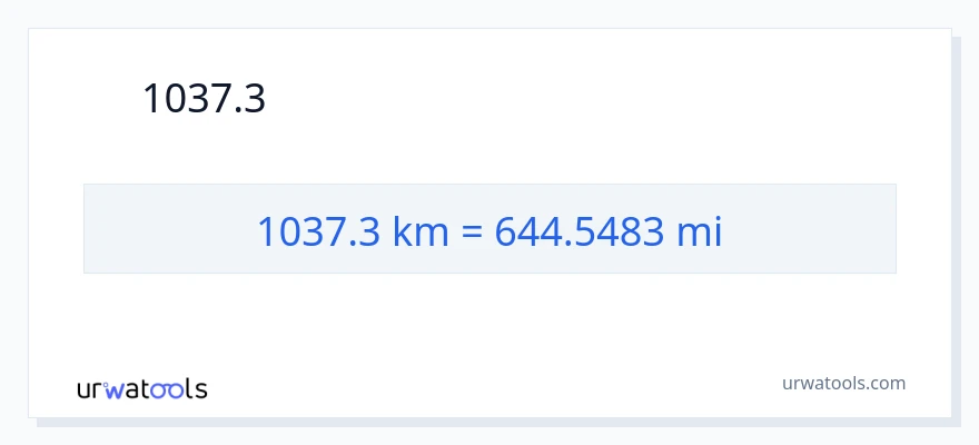 1037.3 কিলোমিটার থেকে মাইল রূপান্তর