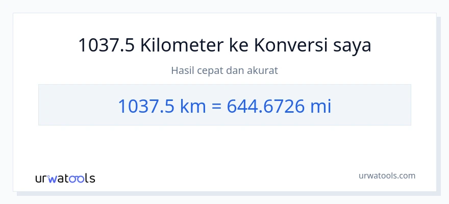 Konversi 1037.5 kilometer ke mil