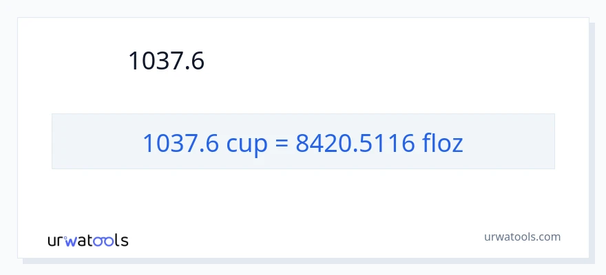1037.6 カップ から 液量オンス への変換