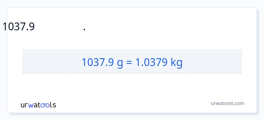 1037.9 கிராம்கள் இலிருந்து கிலோகிராம்கள் வரை மாற்றம்