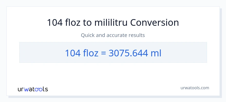 Conversie 104 uncii fluide la mililitri