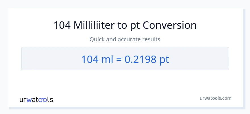 104 milliliitrid konversioon Pints-ks