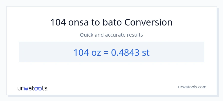 104 Mga onsa patungong Mga bato na conversion