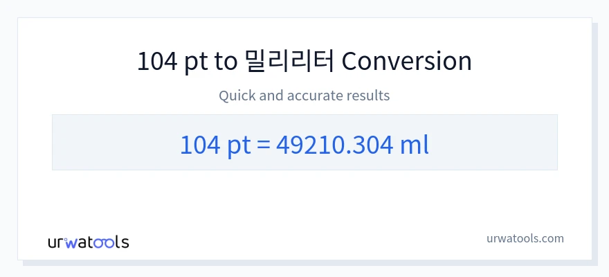 104 Pints에서 밀리리터으로의 변환