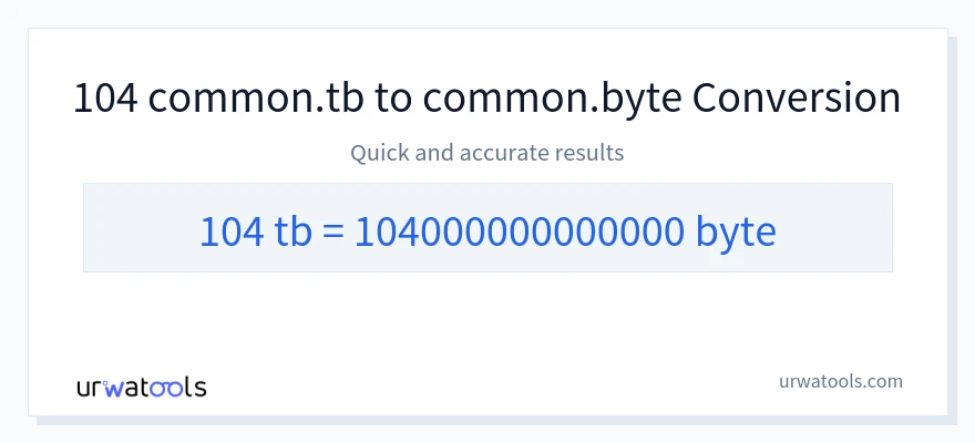 104 Terabytes 到 Bytes 轉換