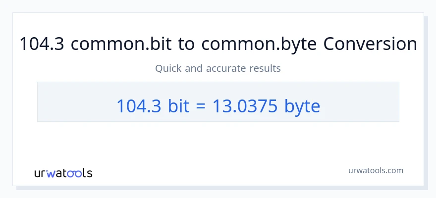التحويل من 104.3 Bits إلى Bytes