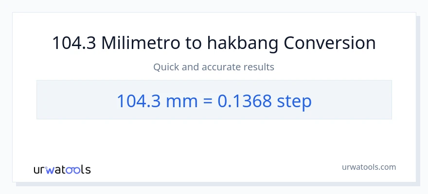 104.3 milimetro patungong mga hakbang na conversion