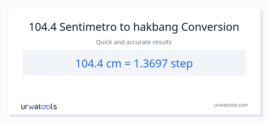 104.4 Mga Sentimetro patungong mga hakbang na conversion