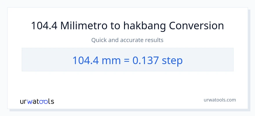 104.4 milimetro patungong mga hakbang na conversion
