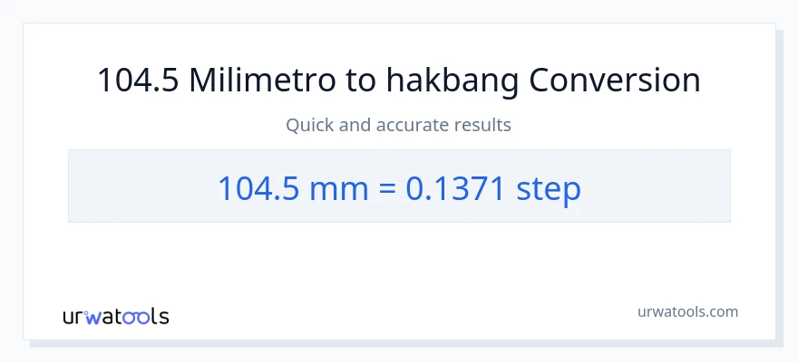 104.5 milimetro patungong mga hakbang na conversion