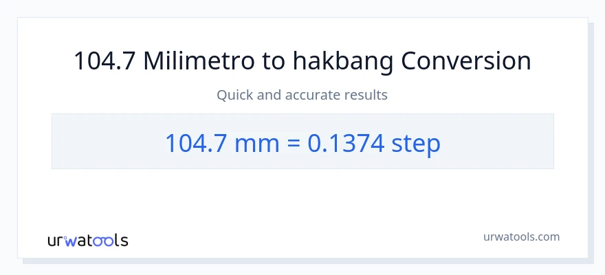 104.7 milimetro patungong mga hakbang na conversion