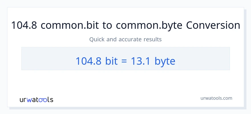 التحويل من 104.8 Bits إلى Bytes