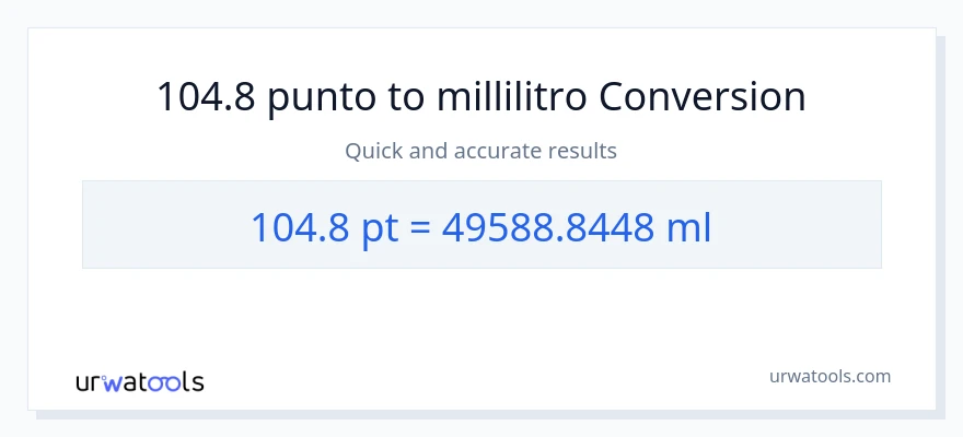 Conversione da 104.8 Pints a millilitri
