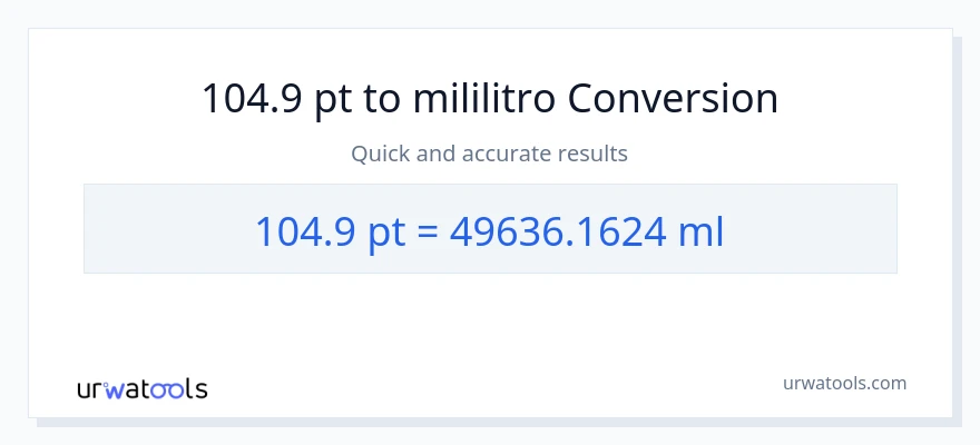 104.9 Pints patungong mga mililitro na conversion