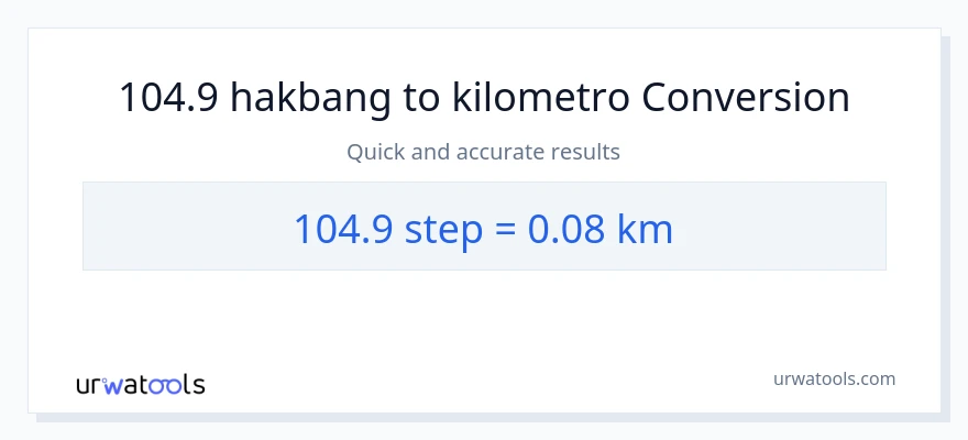 104.9 mga hakbang patungong Kilometro na conversion