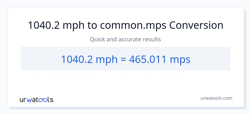 1040.2 milya kada oras patungong Meters Per Second na conversion