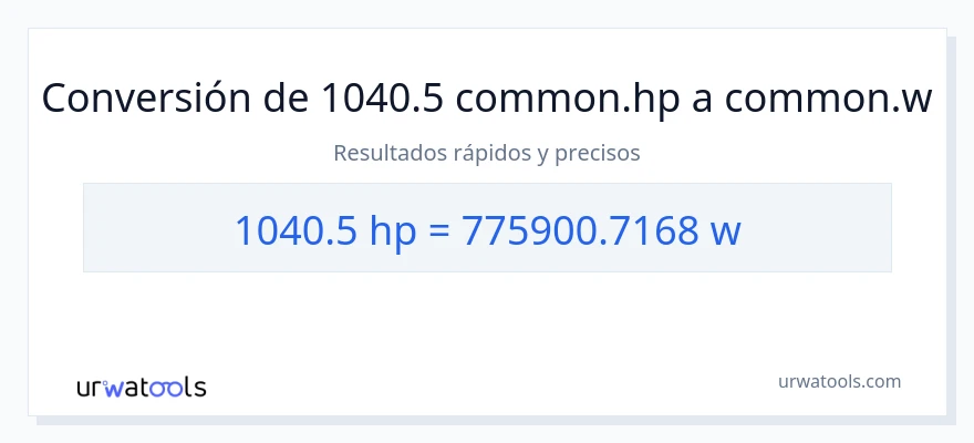 Conversión de 1040.5 caballo de fuerza a vatios