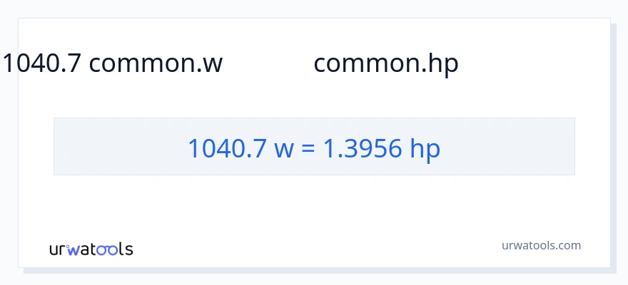 1040.7 వాట్స్ నుండి అశ్వశక్తి కు మార్పిడి
