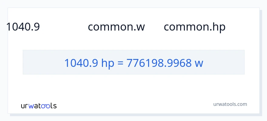تبدیل 1040.9 اسب بخار به وات