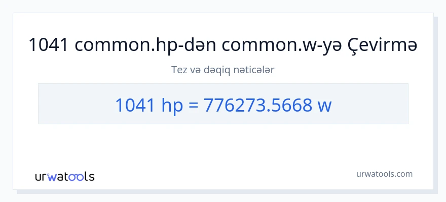 1041 at gücü-dən vatt-ə çevrilmə