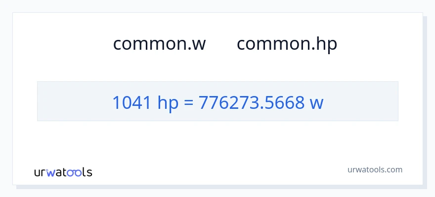 تبدیل 1041 اسب بخار به وات