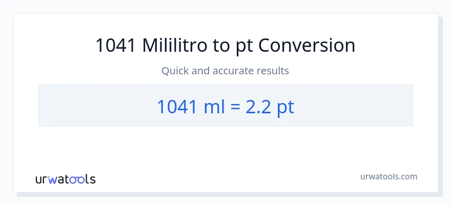1041 mga mililitro patungong Pints na conversion