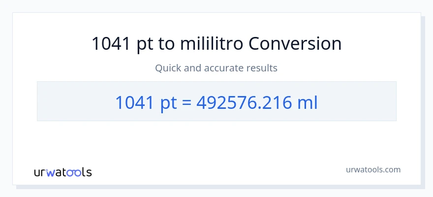 1041 Pints patungong mga mililitro na conversion