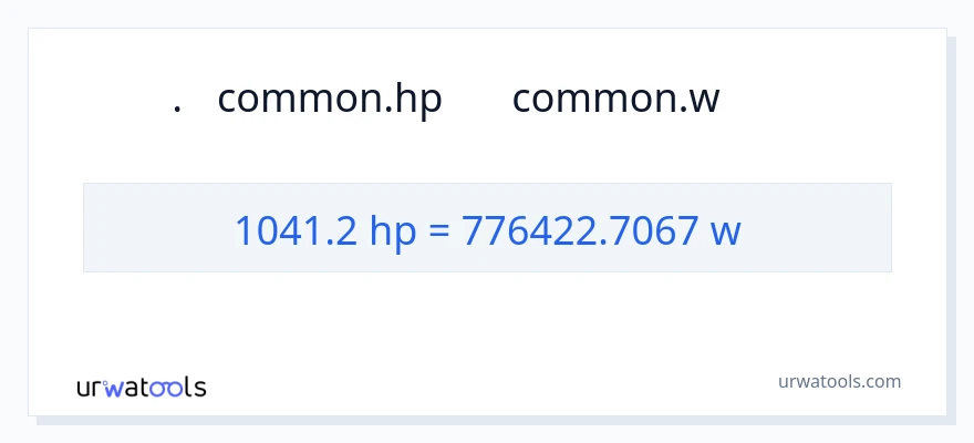 1041.2 હોર્સપાવર થી વોટ્સ રૂપાંતર
