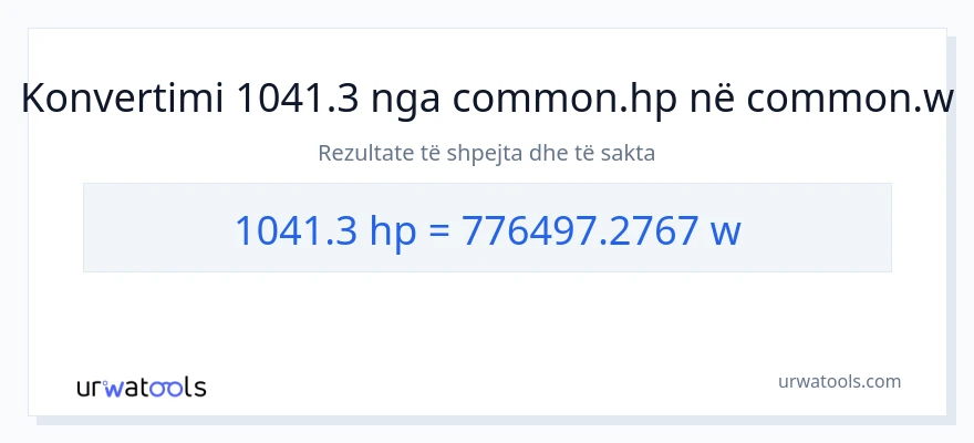 Konvertimi 1041.3 kuajfuqi në vat