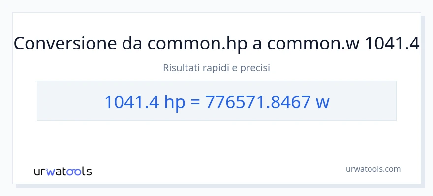 Conversione da 1041.4 potenza a watt