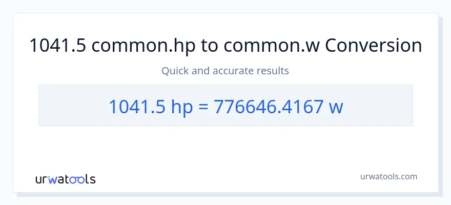 1041.5 horsepower to watts conversion