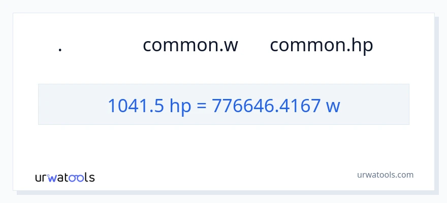 تبدیل 1041.5 اسب بخار به وات