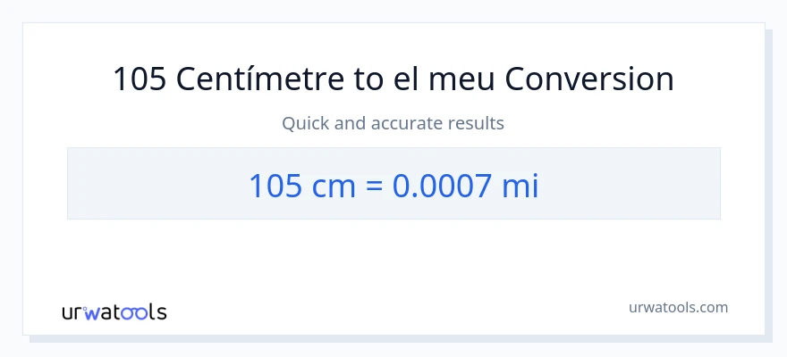 Conversió de 105 Centímetres a milles