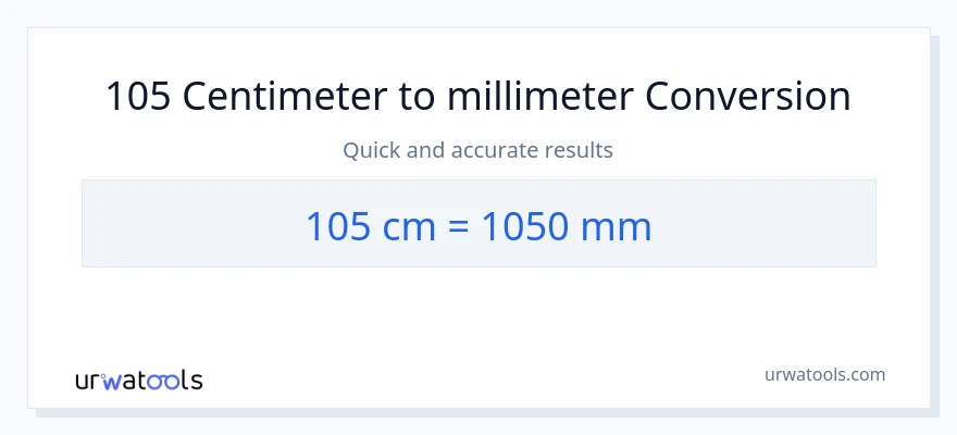 105 Centimeter til millimeter konvertering
