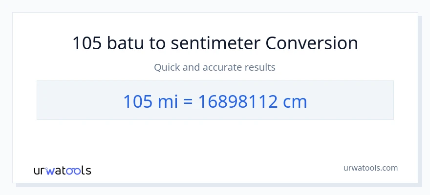 Penukaran 105 batu kepada Sentimeter
